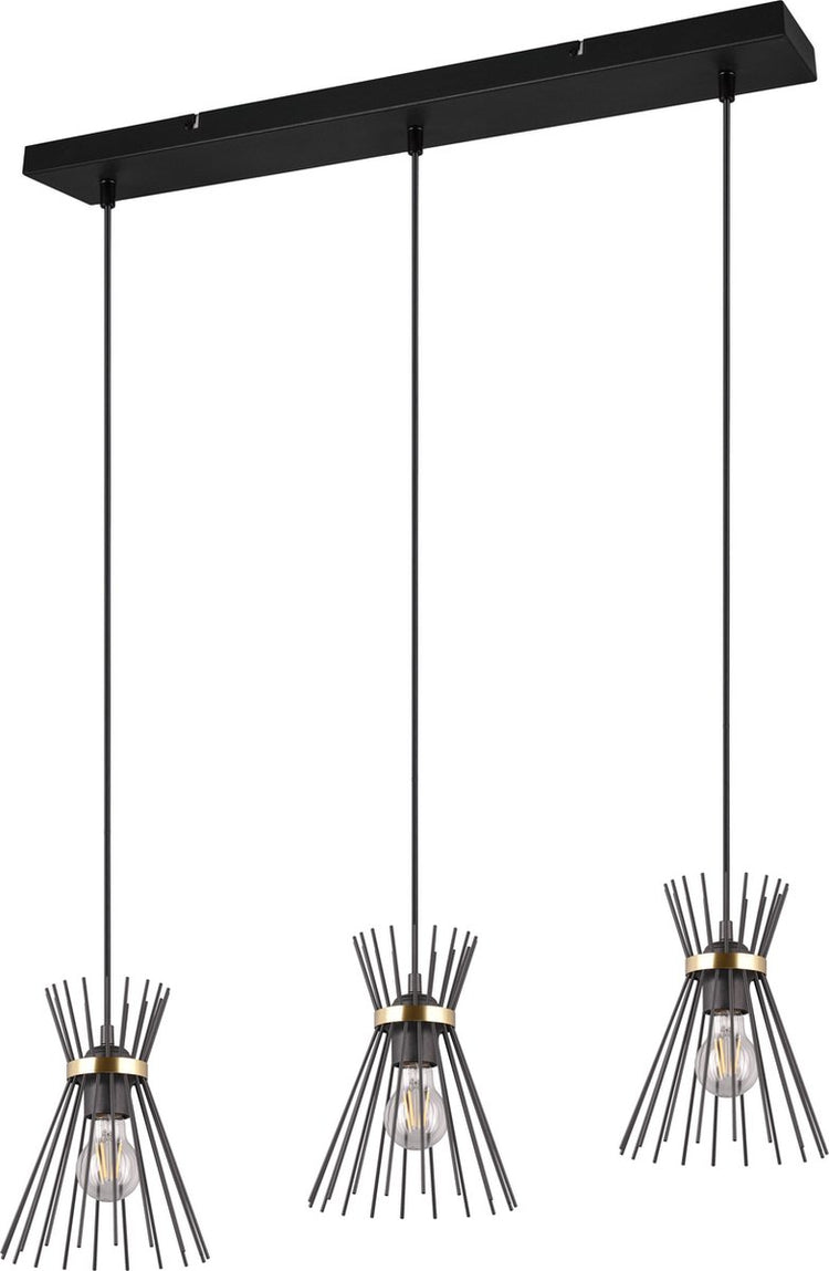 Rl live your light reality rod hanglamp - zwart goud