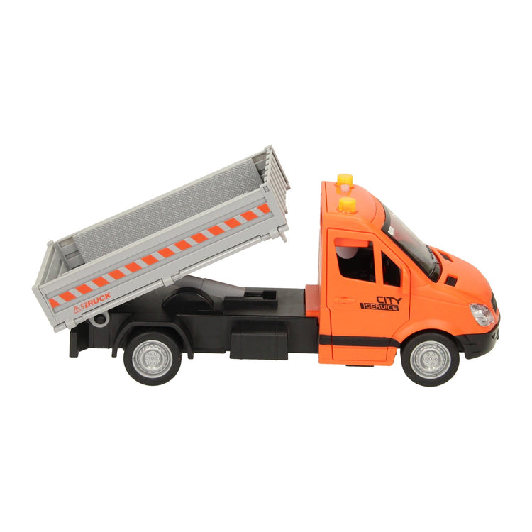 Truck wegwerkzaamheden met licht en geluid