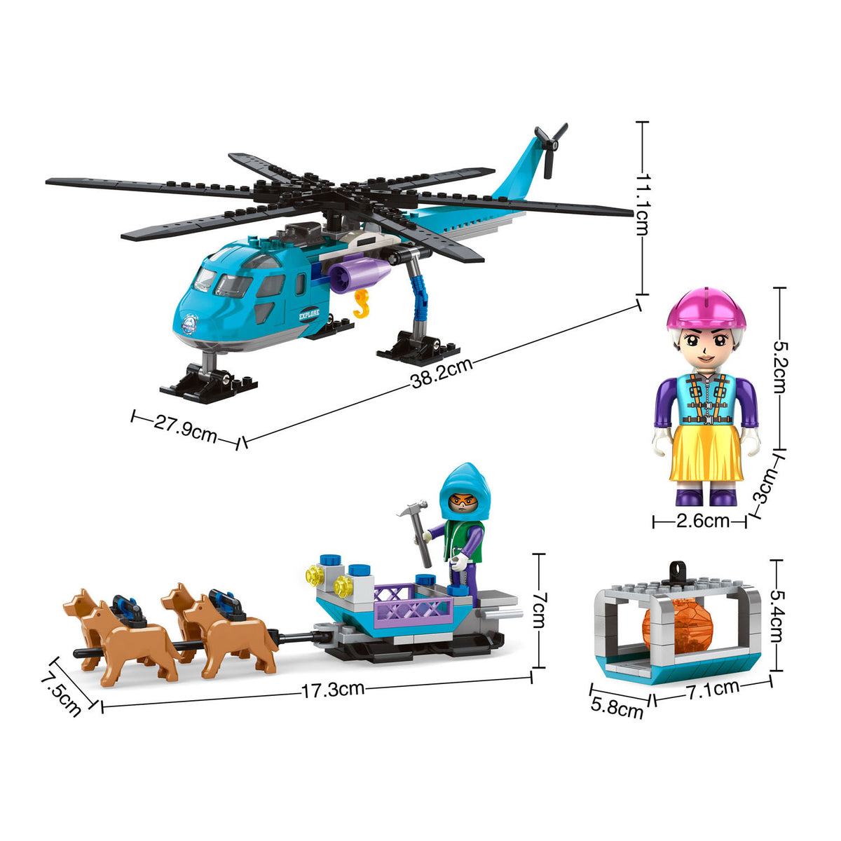 Bouwset poolmissie heli hondenslee - 248dlg.