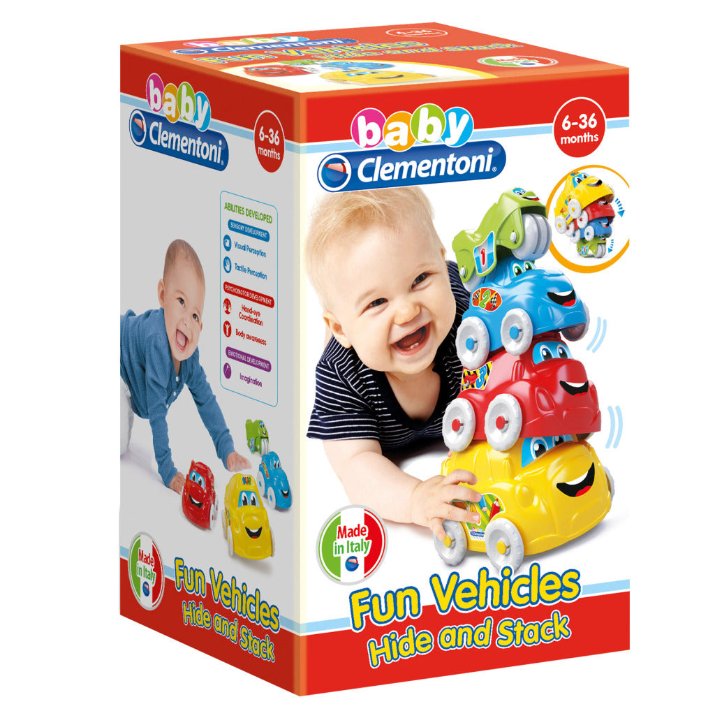 Clementoni stapeltoren voertuigen, 4dlg.