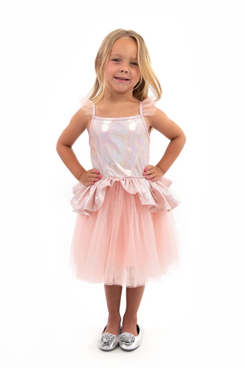 Little adventures - rosé gouden tutu jurk – maat m (98-104)