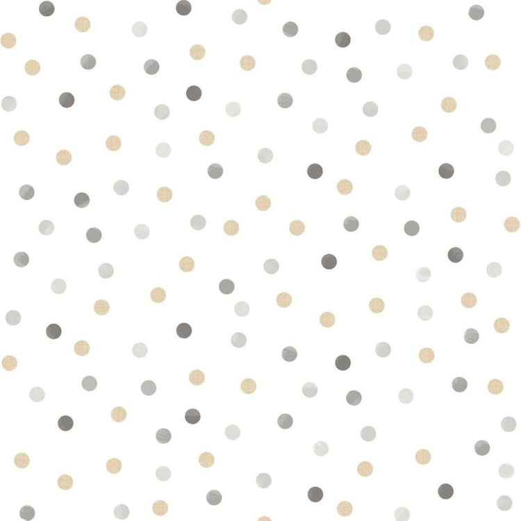 Noordwand Noordwand Behang baby Confetti Dots wit grijs beige