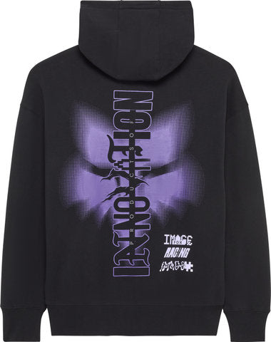 Fox head image phantom oversized fleece hoodie