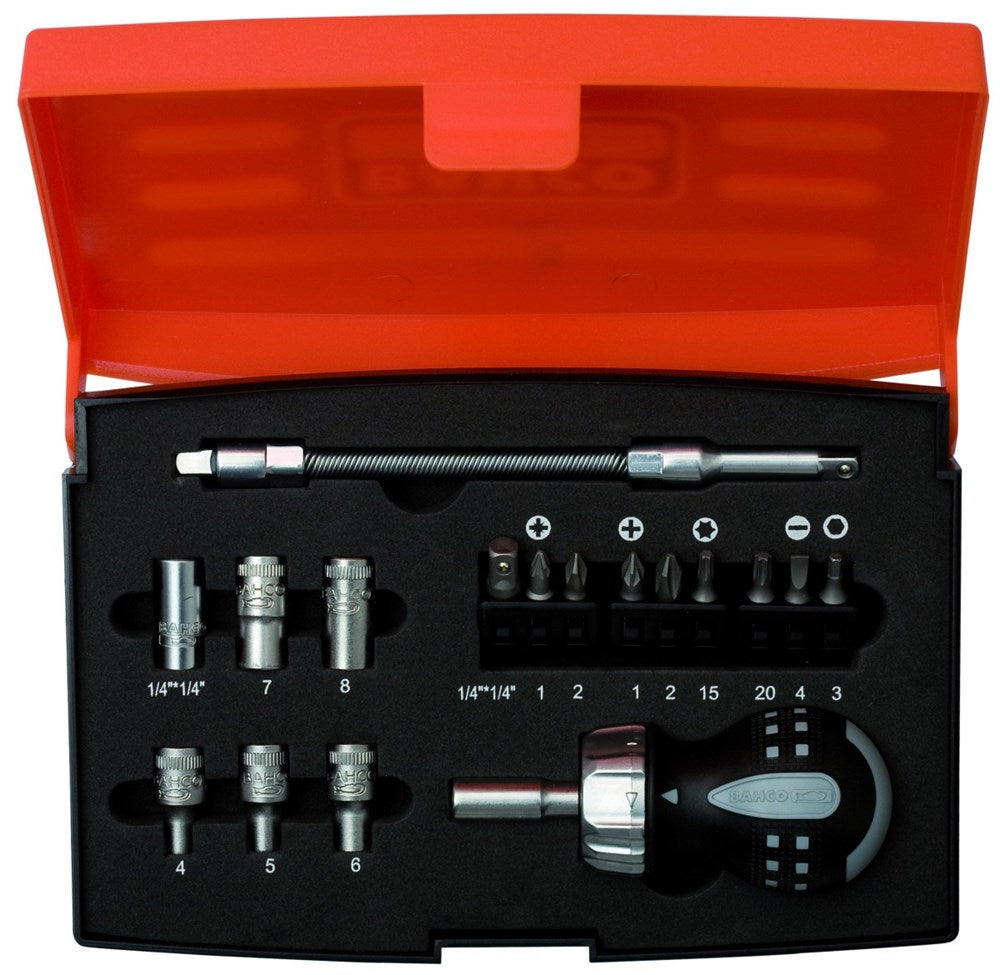 Bahco stubby ratelset 18-delig