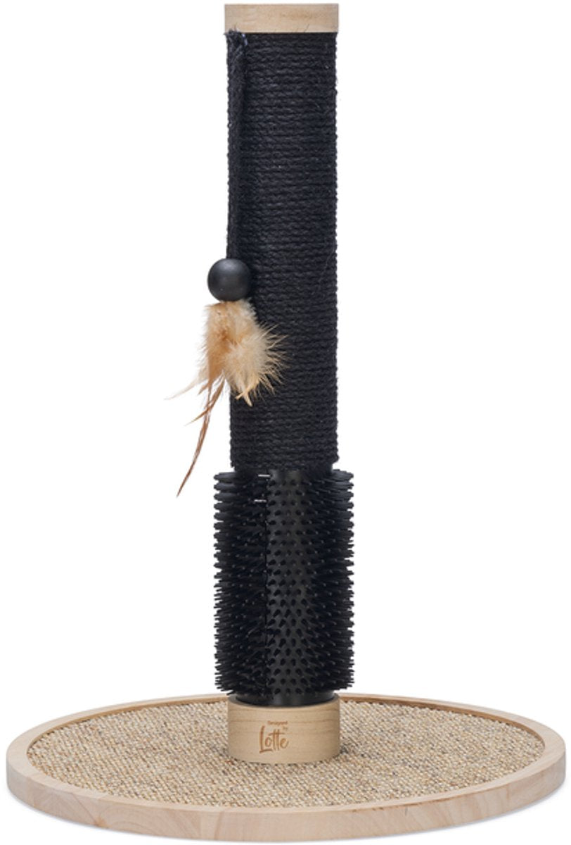 Designed by lotte fida - krabpaal - hout - zwart bruin - 39,5x39,5x55 cm