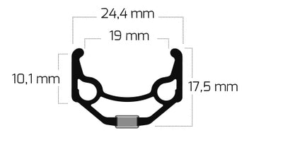 Ryde velg zac 19 26 559 x 19c aluminium 32 gaats 14g - zwart