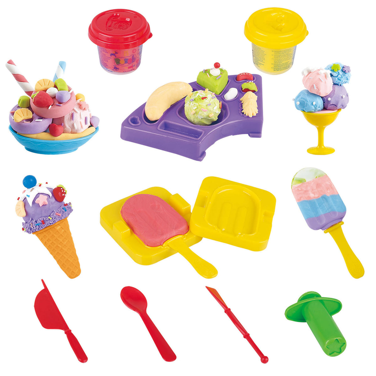 Playgo kleiset ijsjes - 2 kleipotjes