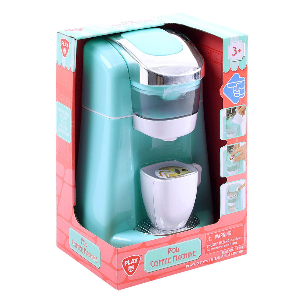 Playgo koffiemachine blauw met cups - 4dlg.