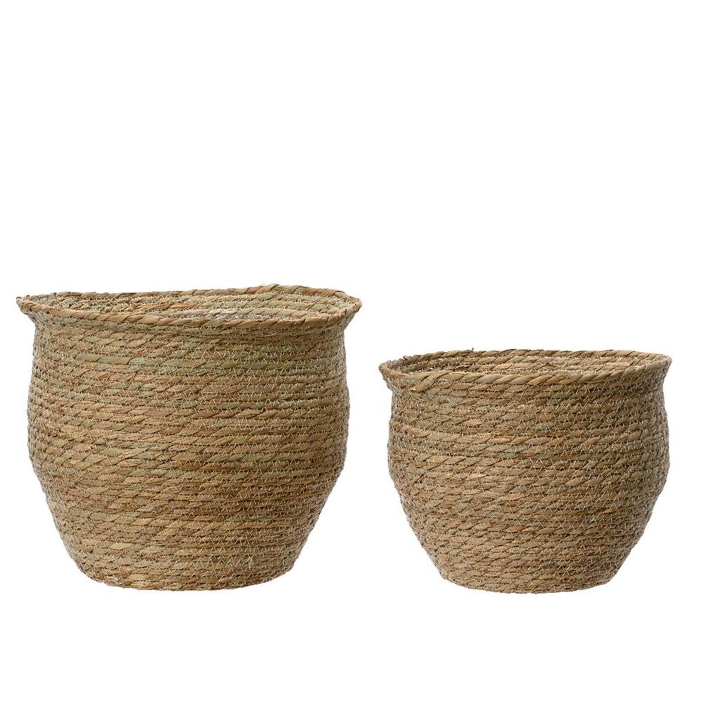 Decoris bloempot set van gerecycled kunststof l.dia32cm s.dia27cm voor binnen of buiten handgemaakt