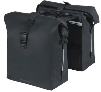 Basil dubbele fietstas soho nordlicht mik 41 liter - zwart