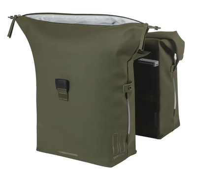 Basil dubbele fietstas soho nordlicht mik 41 liter 15 x 31 x 38 cm - moss green