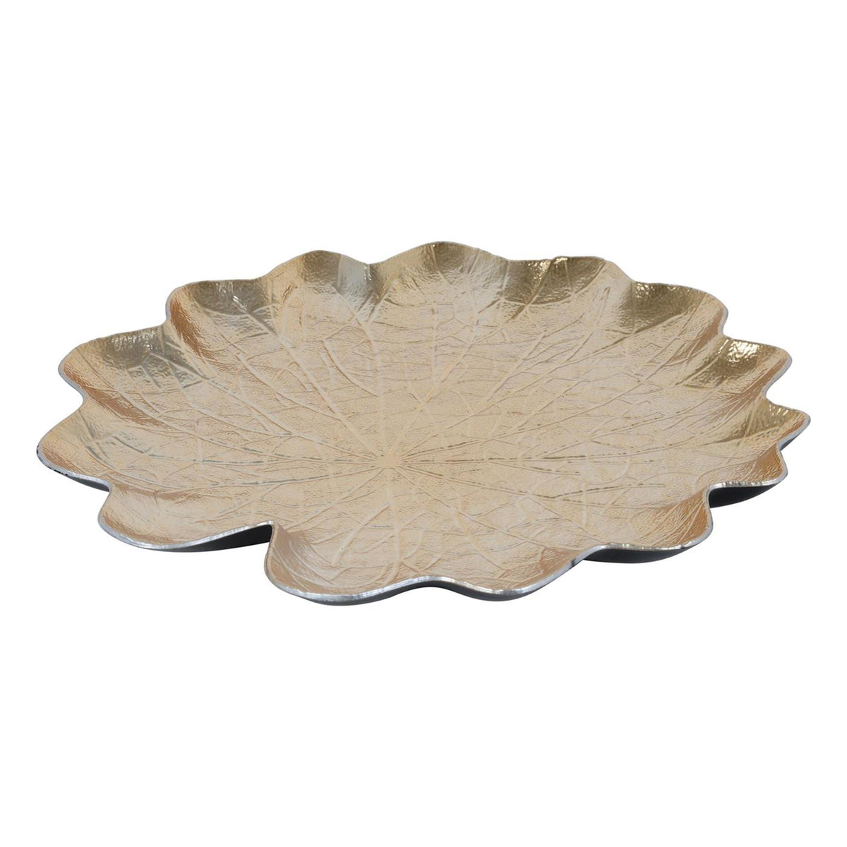 Countryfield schaal bladvorm kunststof goud 33cm
