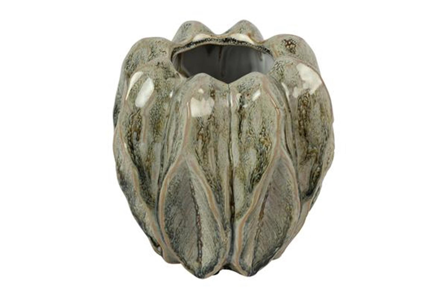 Countryfield vaas levi leaf s groen 14x14x15cm