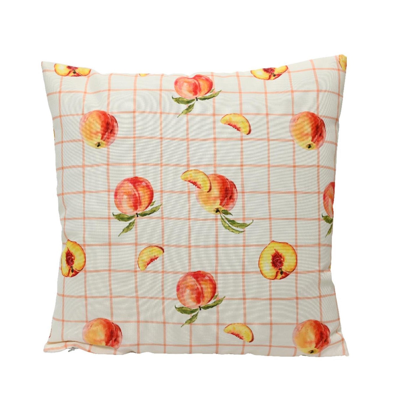 Decoris kussen polyester outdoor 45x45cm multi perzik dessin