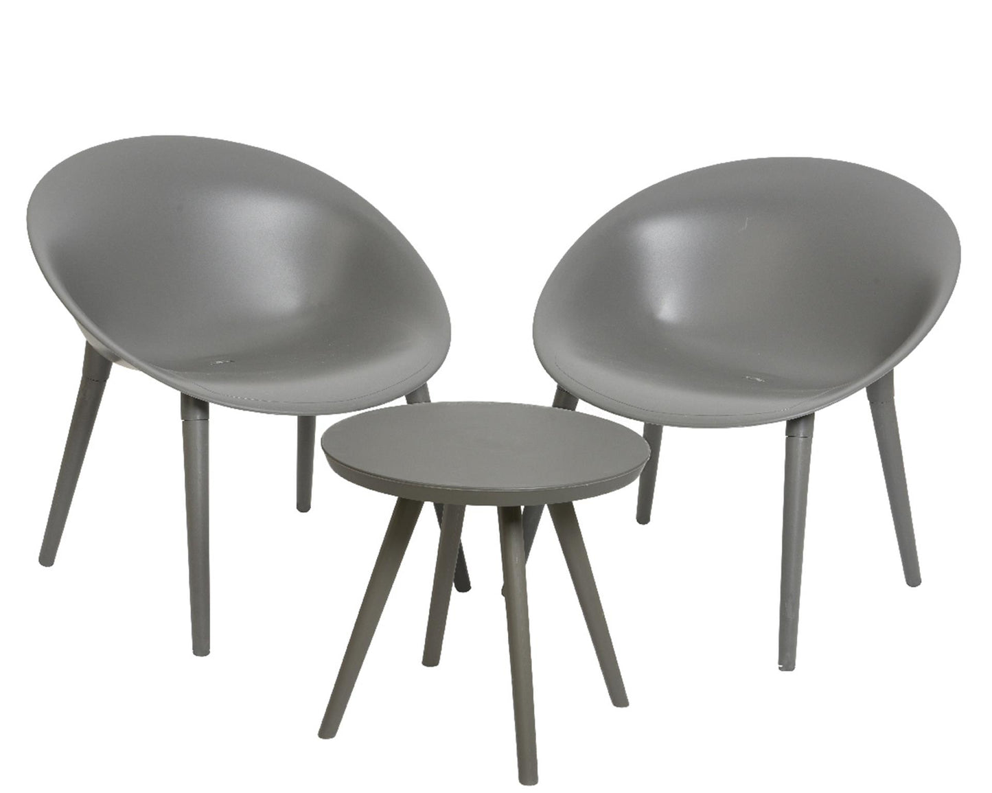 Decoris tuinset marbella kunststof antraciet. 2 stoelen en 1 tafel.