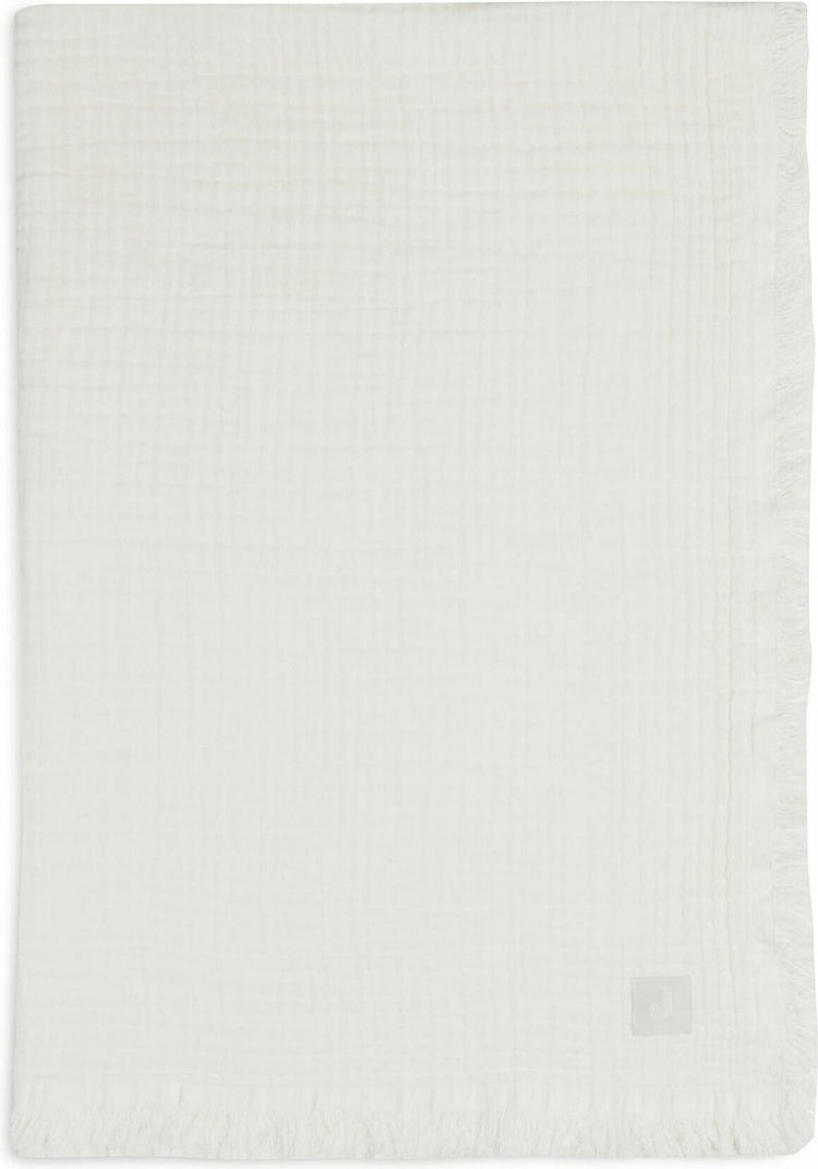 Jollein baby deken ledikant 120x120cm muslin fringe - ivory