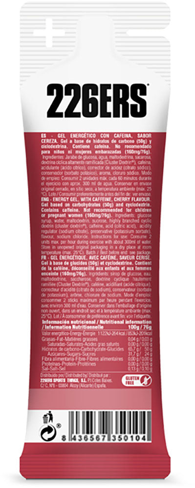 226ers high energy 160mg caffeine cherry gel 76g