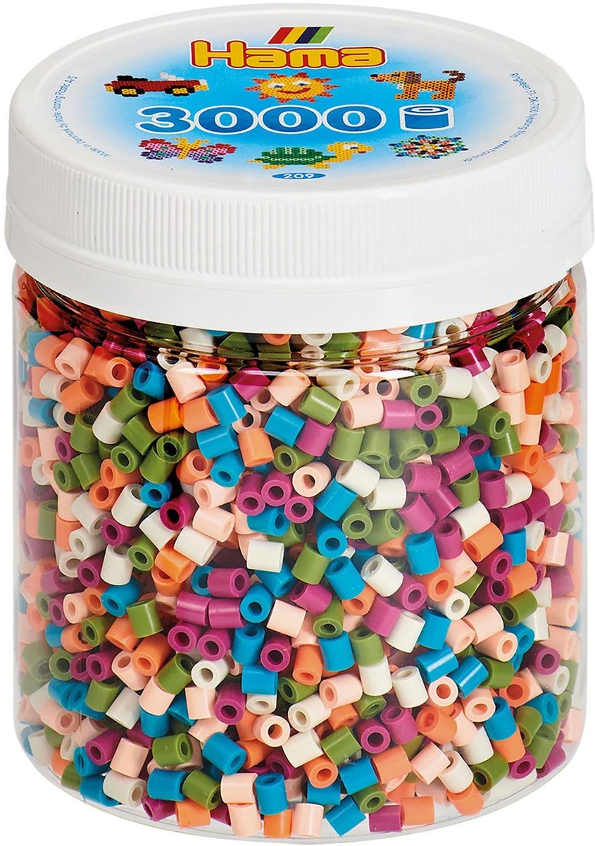 Hama strijkkralen kleurenmix potje - 3000 stuks creatief speelgoed.