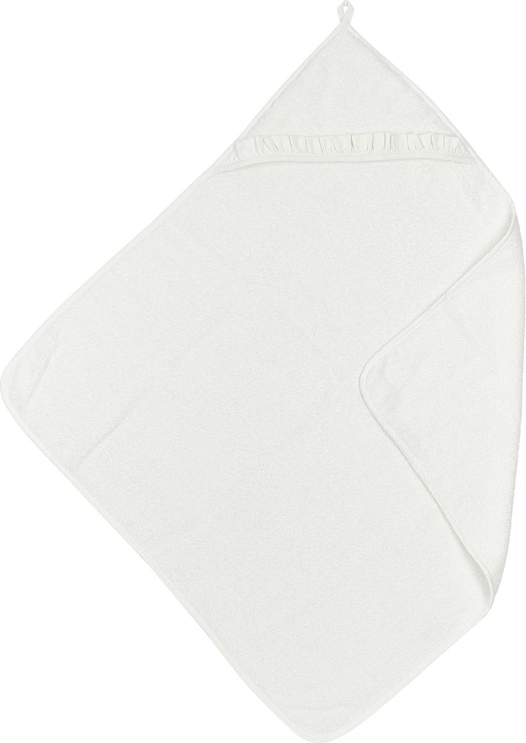 Meyco baby ruffle badcape - offwhite - 80x80cm