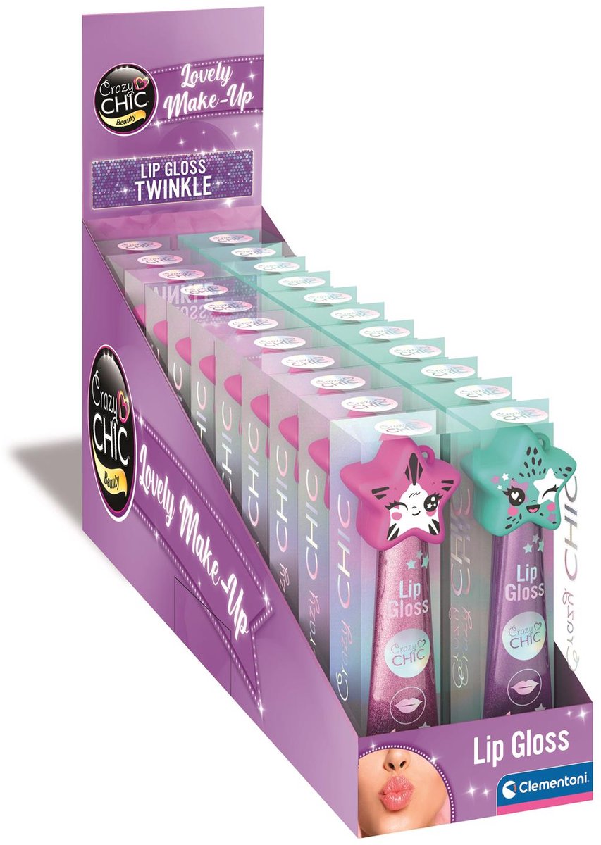 Clementoni crazy chic lipgloss ster paars blauw