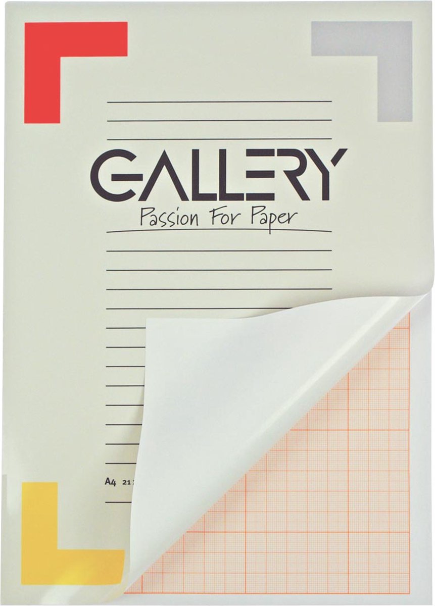 Gallery millimeterpapier formaat 21 x 297 cm (a4) blok van 50 vel