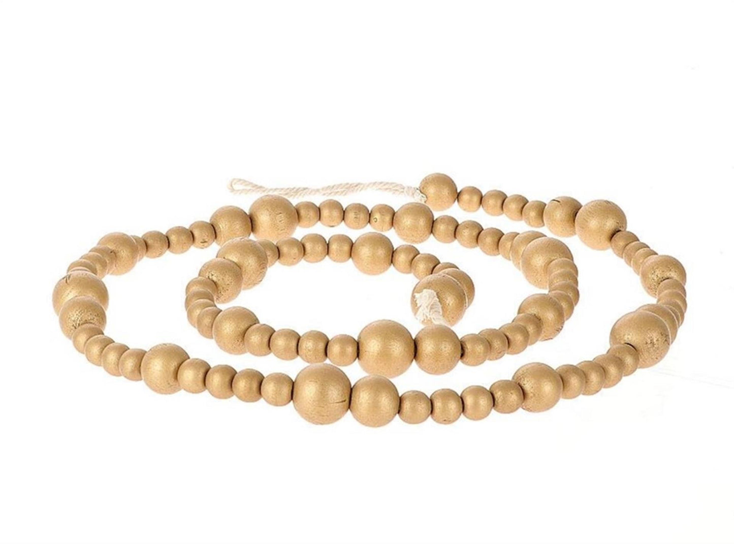 Hbx natural living deco kralenstreng van houten kralen l165cmgoud