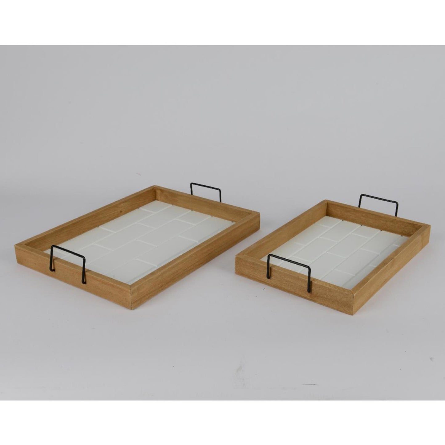 Decoris dienbladset 2-delig paulowniahout fsc 100% l41cm x b7cm x h30cm naturel