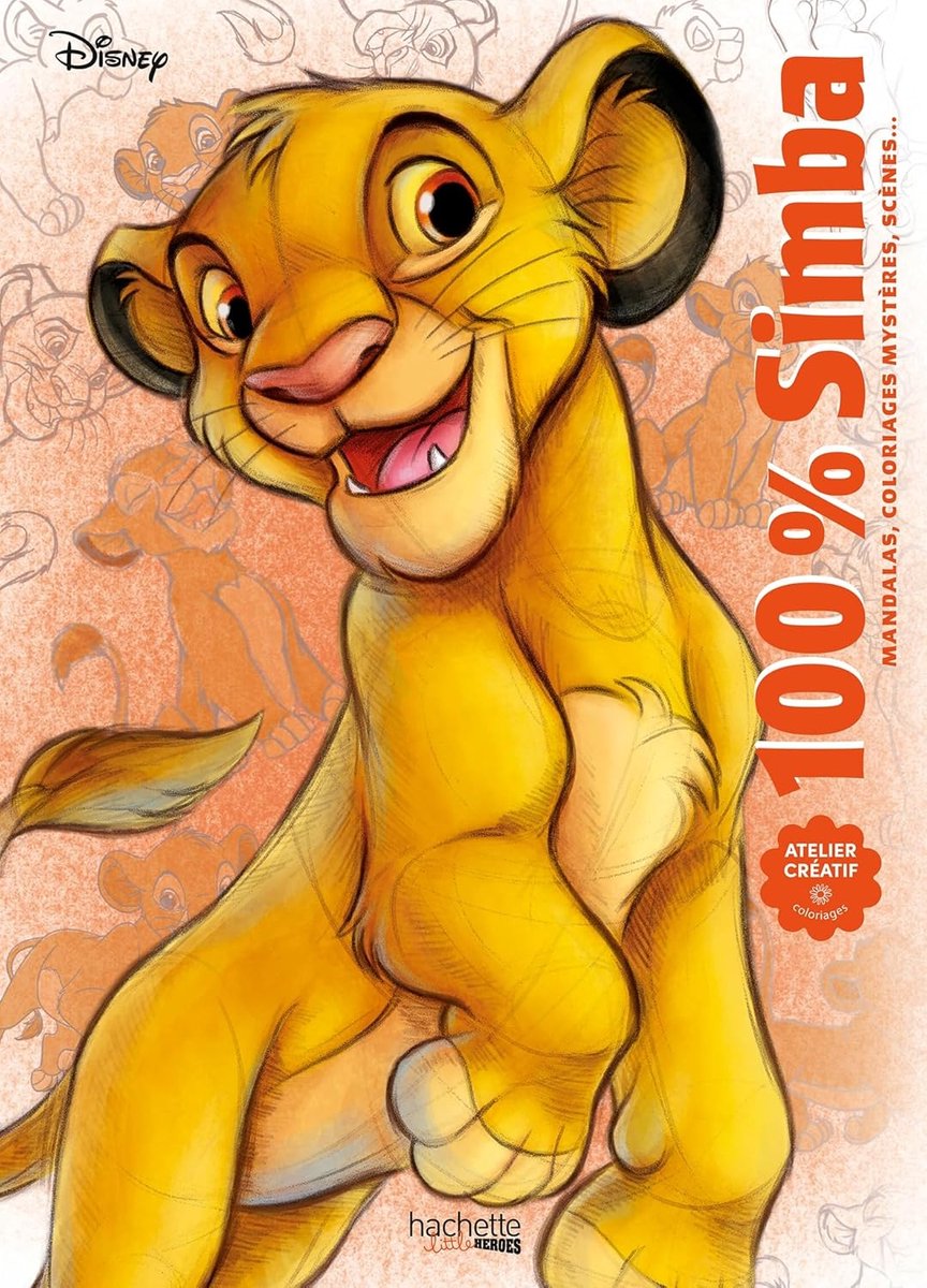 Hachette heroes disney - 100% simba - kleurboek voor volwassenen en kinderen