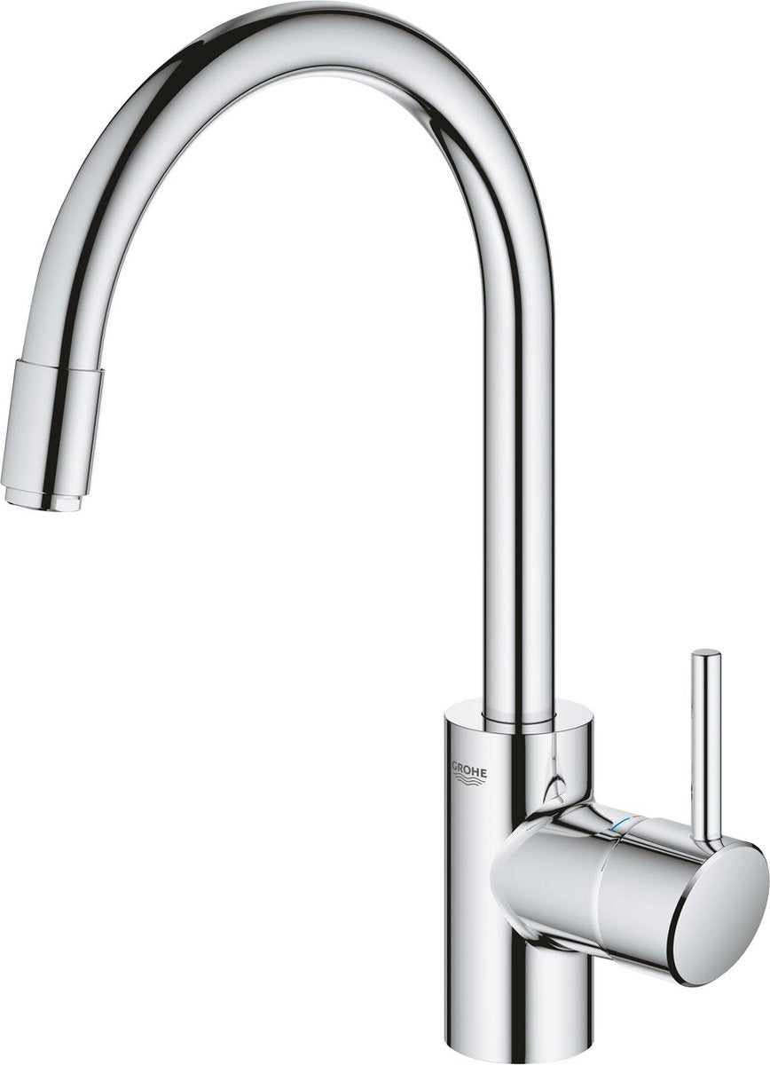 Grohe concetto keukenkraan - uittrekbare handdouche - draaibaar - chroom