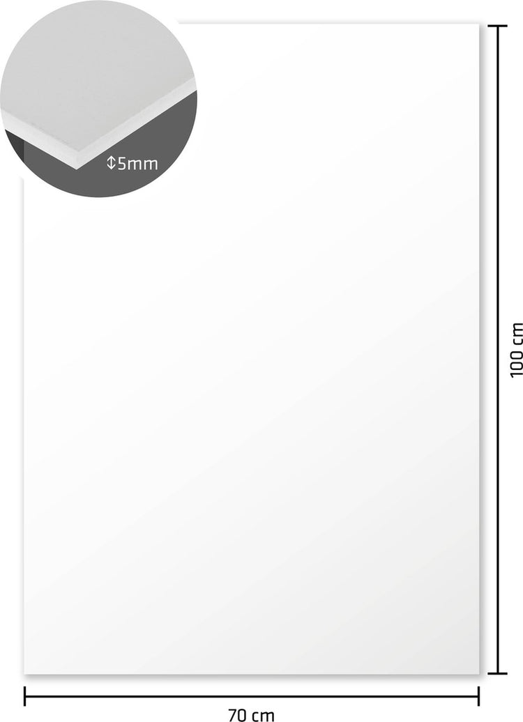 Kangaro foamboard - 70 x 100 cm - 5mm - wit - doos van 10 stuks