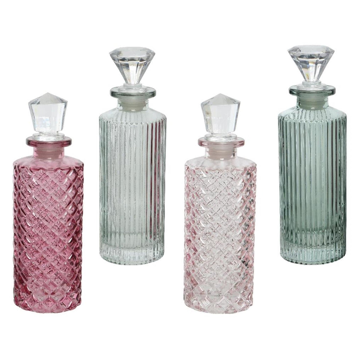 Decoris decoratief fles dia.5,1x17cm glas 4 assorti kleuren