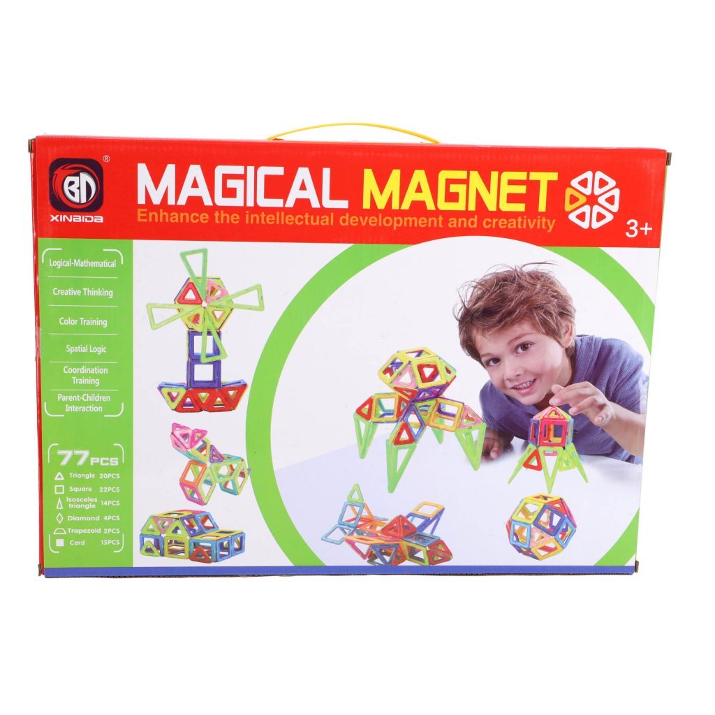 Science magnetische tegels diverse vormen 77 delig 5,5 cm