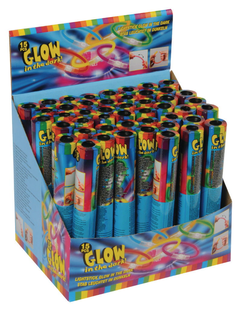 Basic glow in the dark sticks gloeiarmbandjes 15 stuks