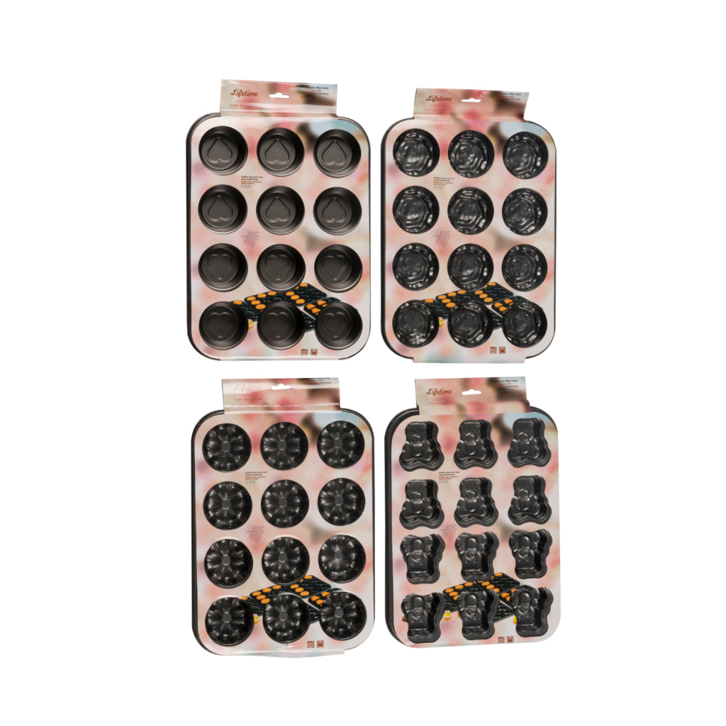 Lifetime muffin-bakvorm 43.5x28.4 cm zwart assorti