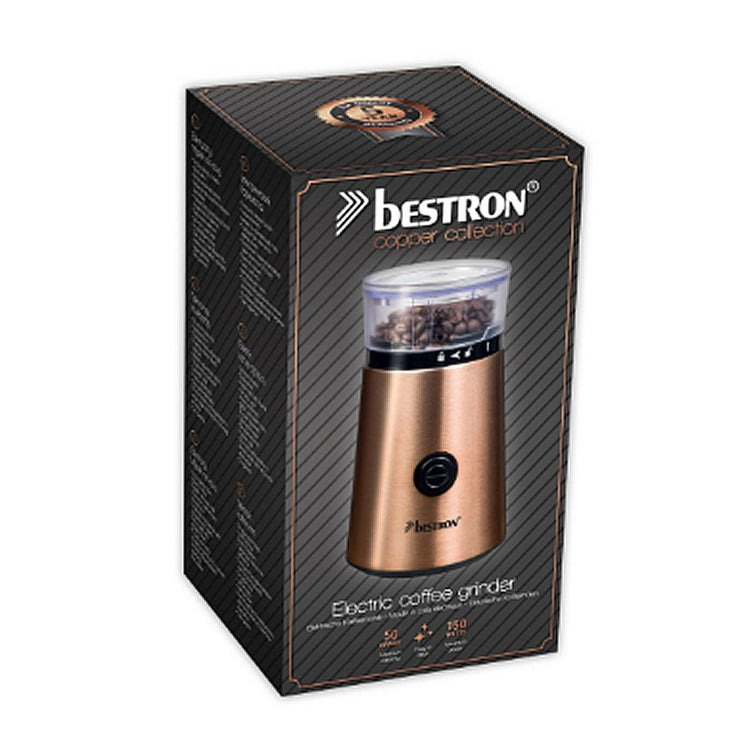 Bestron acg1000co elektrische koffiemolen koper