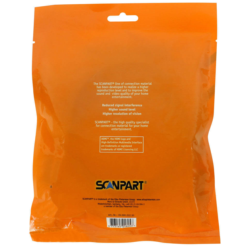 Scanpart hdmi kabel 3 m oranje zwart