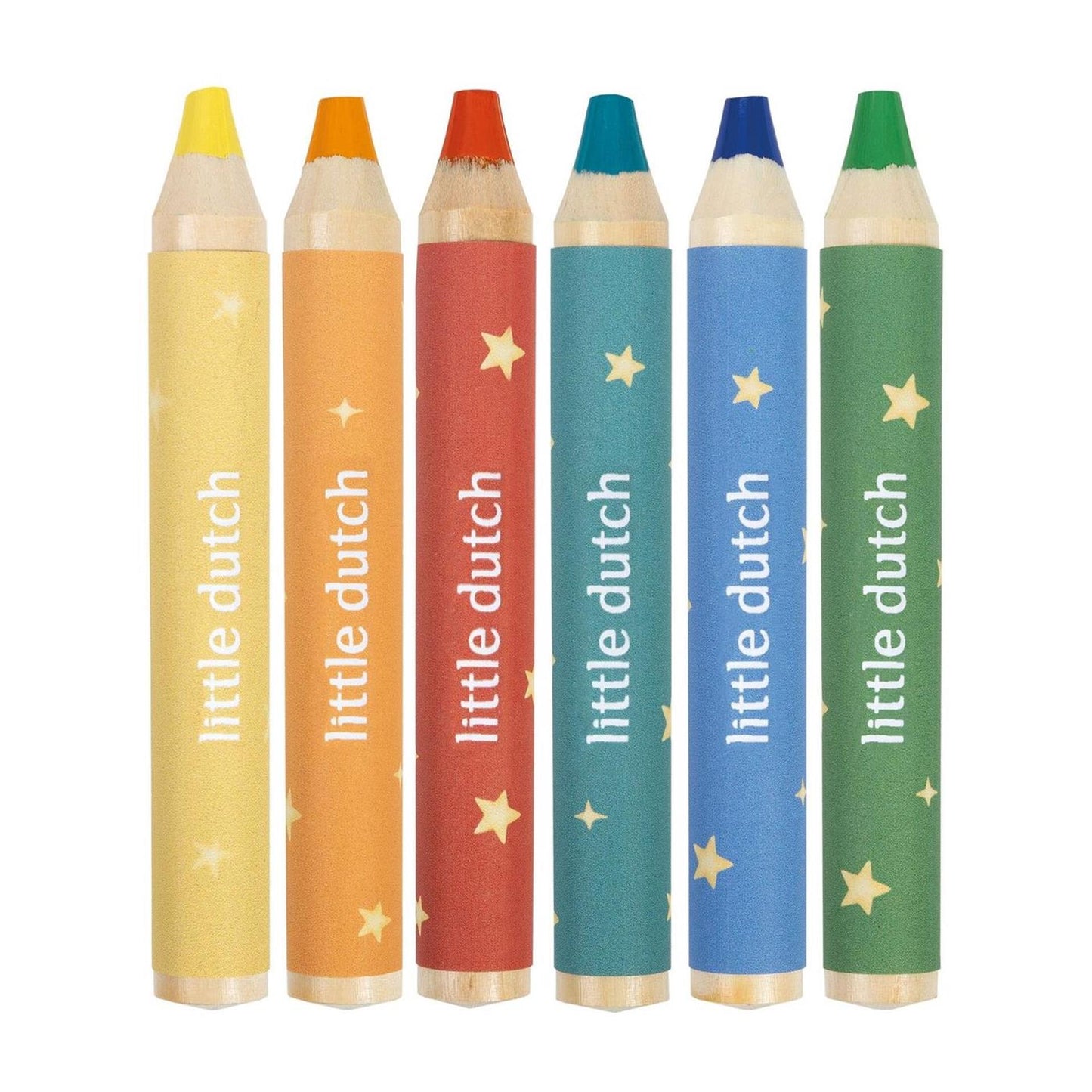Little dutch jim potloden kort dik set van 6 stuks