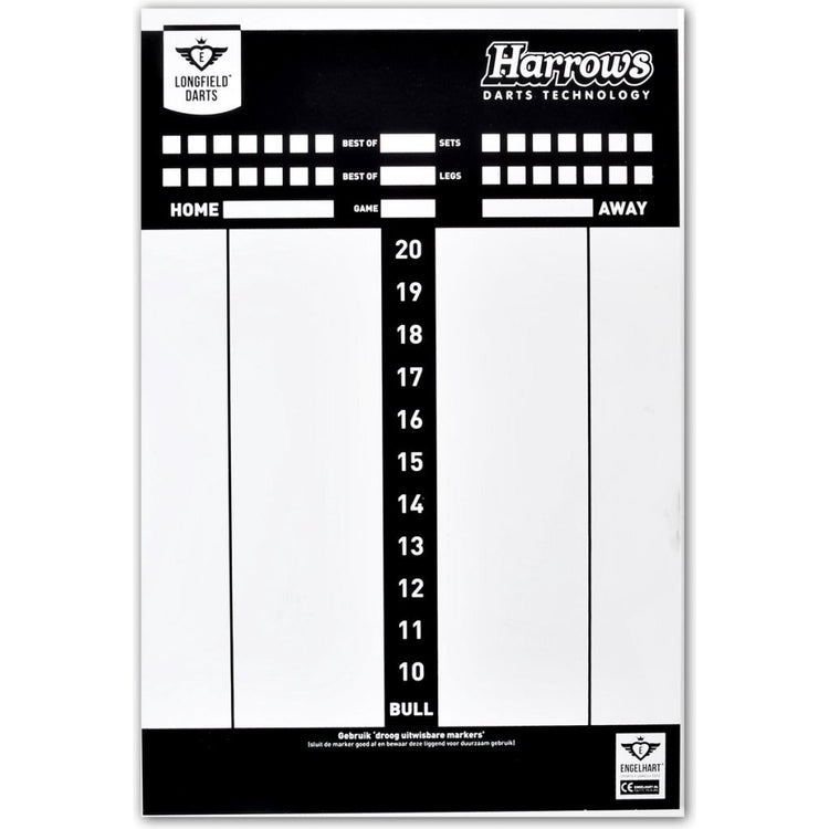 Longfield games Darts Scorebord met Stift, Wisser Spelregels
