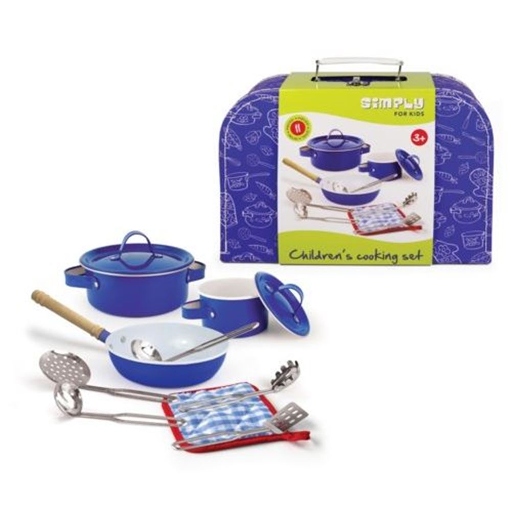 Kookset in koffer blauw