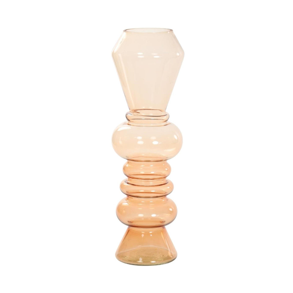 Light en living vaas livon glas perzik 13,5x13,5x44,5cm