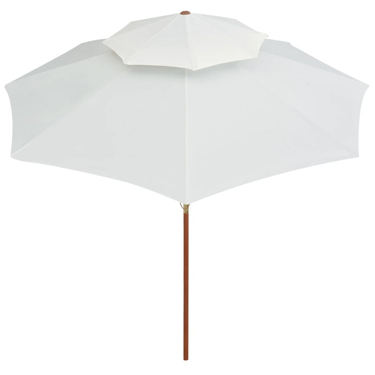 Vidaxl dubbeldekker parasol 270x270 cm houten paal crèmewit