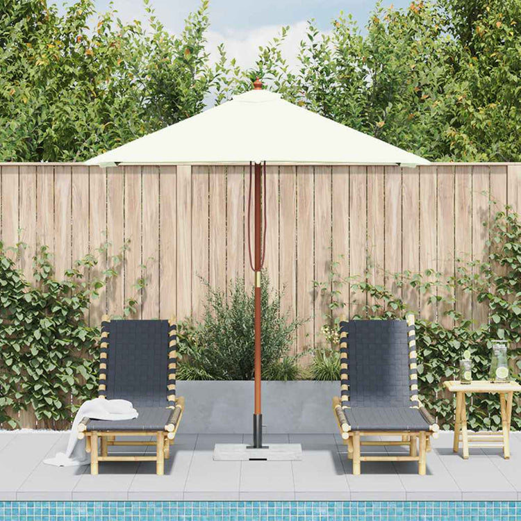 Vidaxl parasol met houten paal 150x200 cm zandkleurig