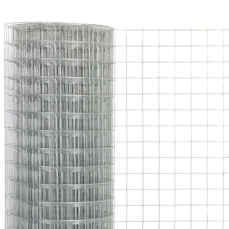 Vidaxl kippengaas 25x1,5 m gegalvaniseerd staal zilverkleurig