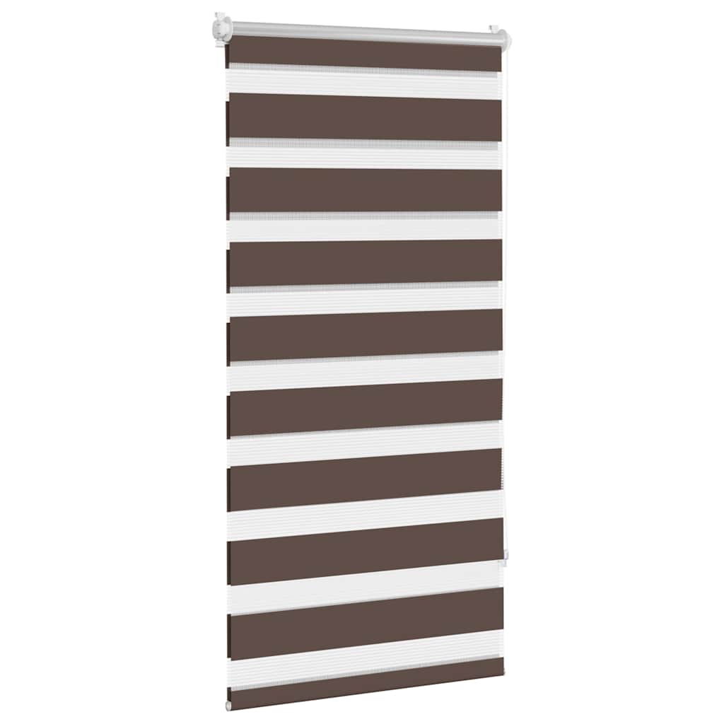 Vidaxl zebra rolgordijn 60,9 x 120 cm stofbreedte 56,7 cm koffiebruin