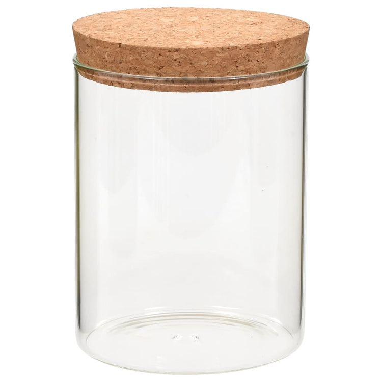 Vidaxl opbergpotten met kurken deksel 6 st 650 ml glas