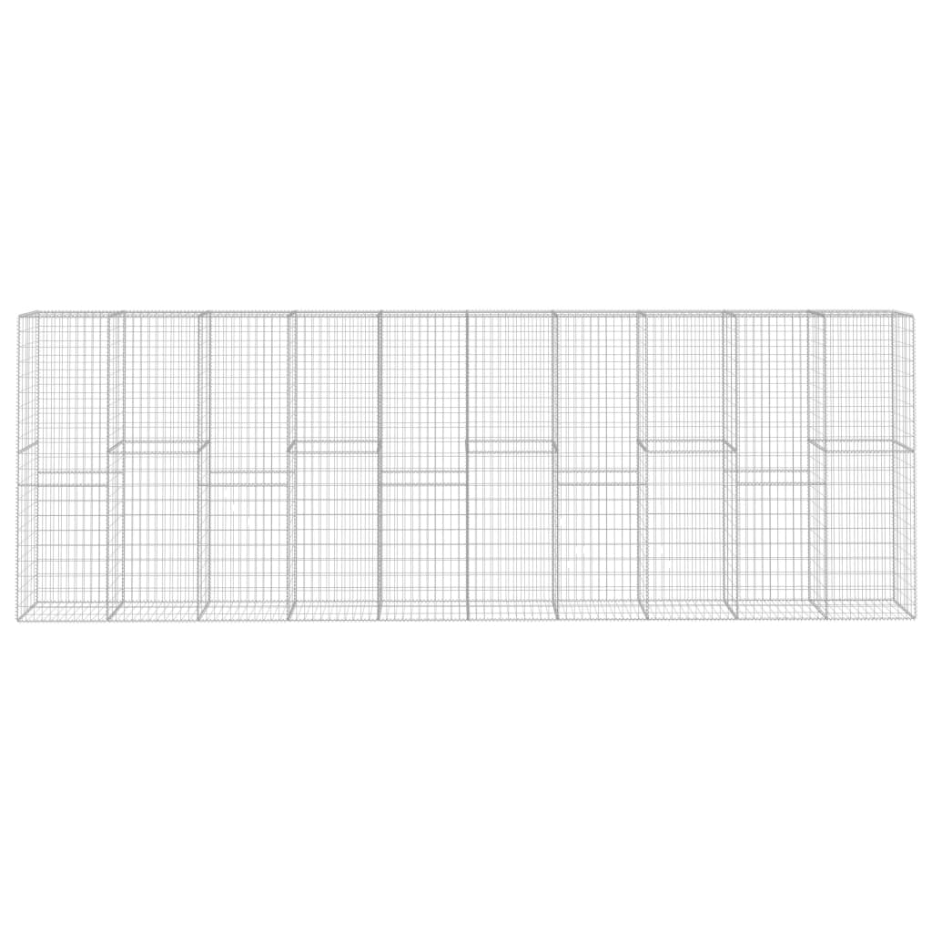 VidaXL Schanskorfmuur met deksel 600x50x200 cm gegalvaniseerd staal