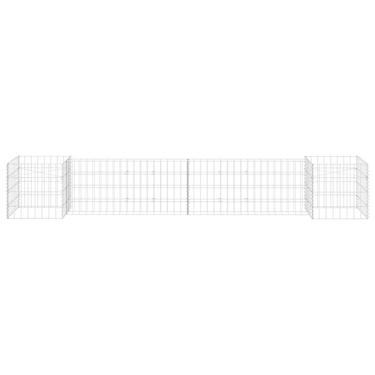 Vidaxl gabion plantenbak h-vormig 260x40x40 cm staaldraad