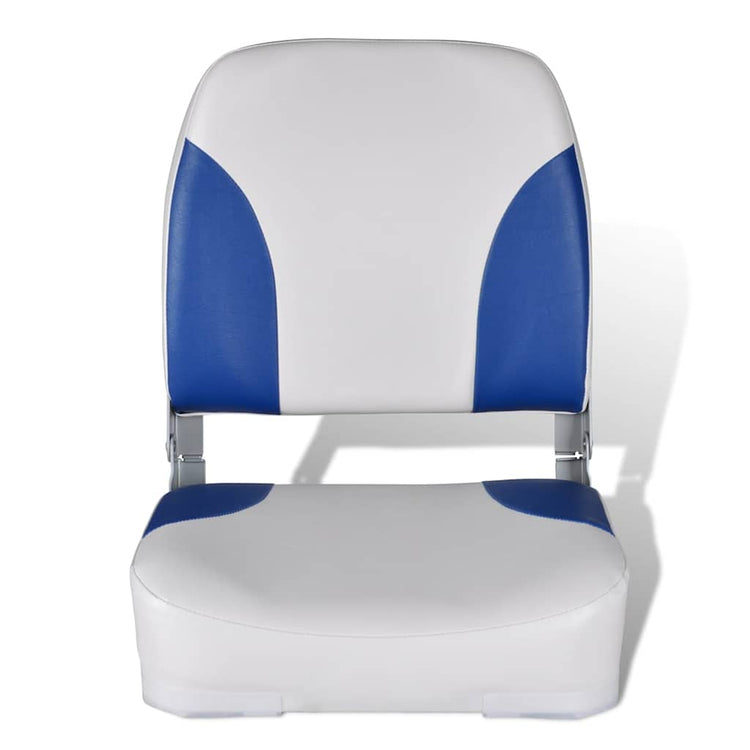 Vidaxl bootstoelen 2 st inklapbare rugleuning 41x36x48 cm blauw wit