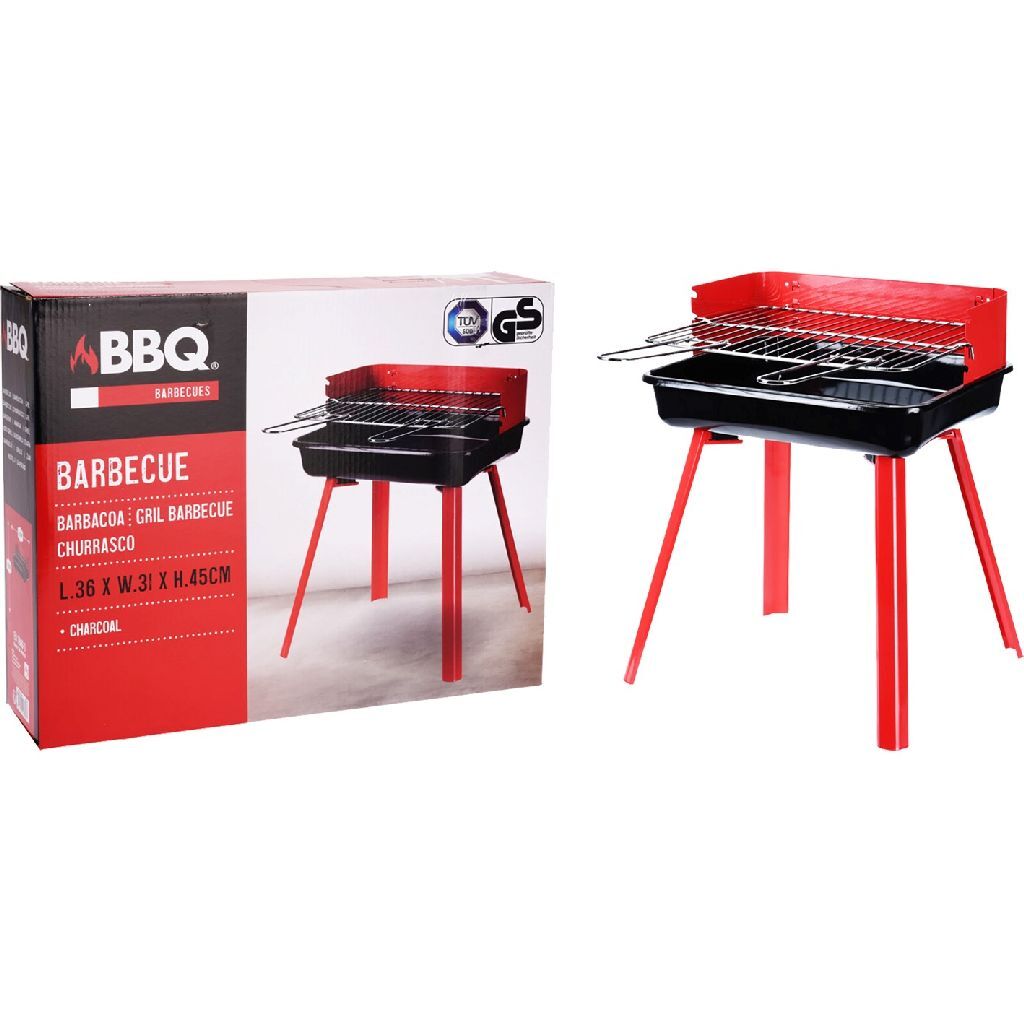 Bbq click inn barbecue 36x31x45 cm rood zwart