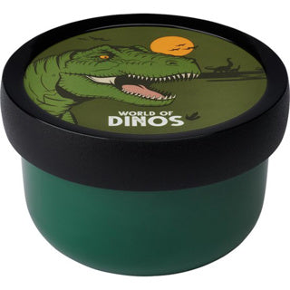 Mepal fruitbox campus - 300 ml - inclusief fruitvorkje - sluit goed af - snackdoosje - dino